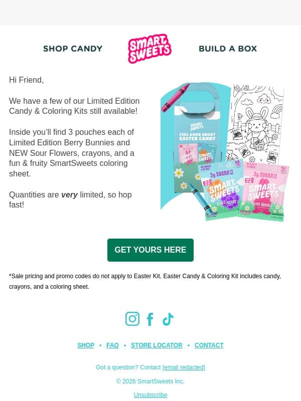 The cutest Easter surprise π° ποΈ email from SmartSweets