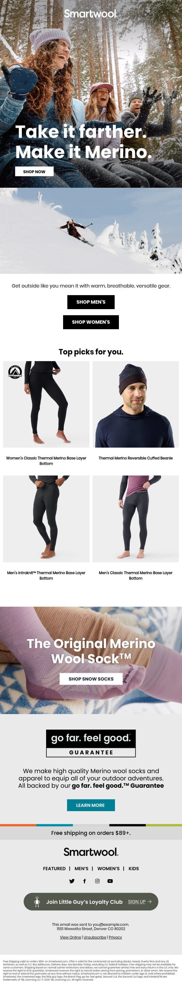 Win your winter. email from Smartwool screenshot