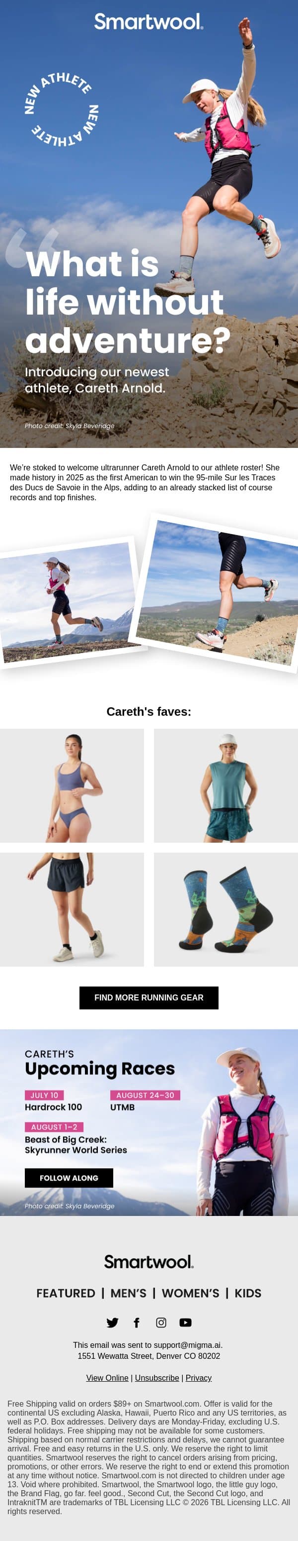 Introducing Careth Arnold email from Smartwool screenshot