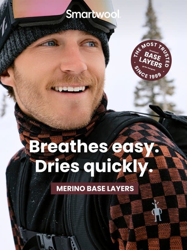 Worn under everything. Merino Base Layers. email from Smartwool