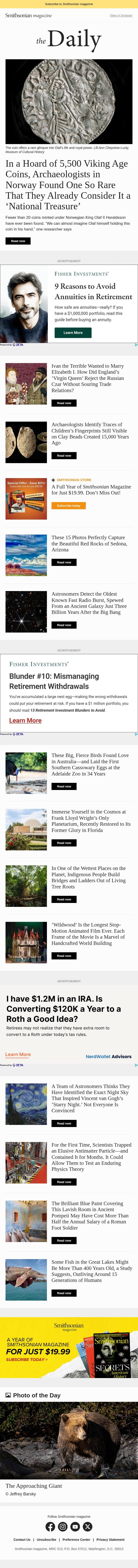 Archaeologists Discover One of the Rarest Viking Age Coins Ever in Norway, How Elizabeth I Rejected the Marital Advances of Ivan the Terrible and More email from Smithsonian Magazine screenshot