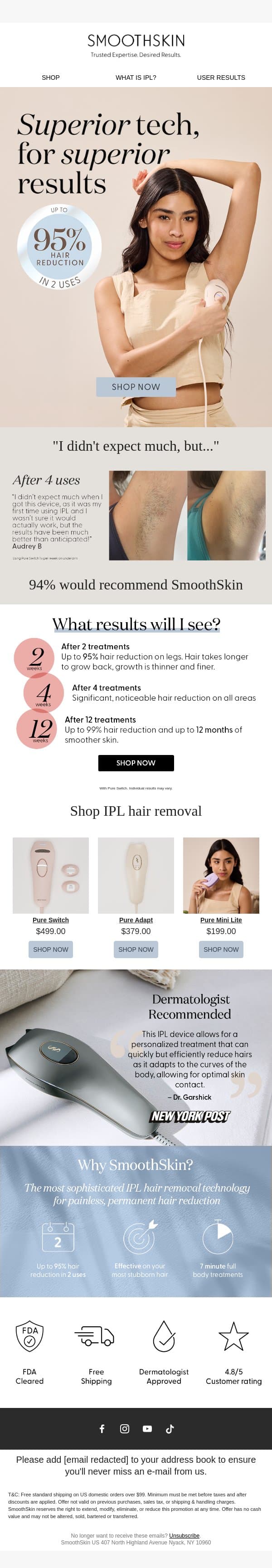 2 uses for smoother skin ๐ email from SmoothSkin screenshot