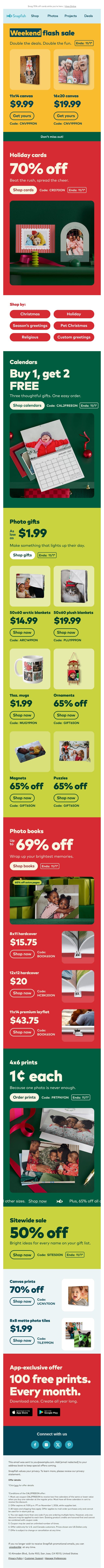 🖼️ Double canvas flash deal just dropped! email from Snapfish screenshot