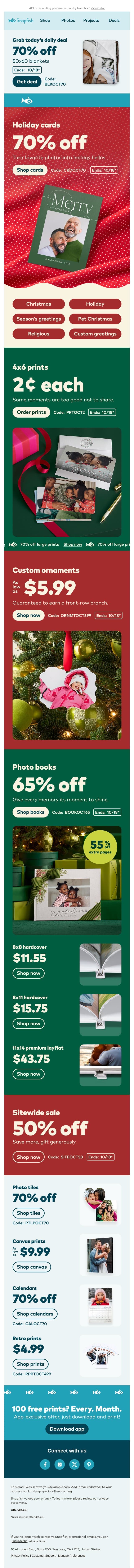 ๐ Ready for the next Daily Deal? email from Snapfish screenshot