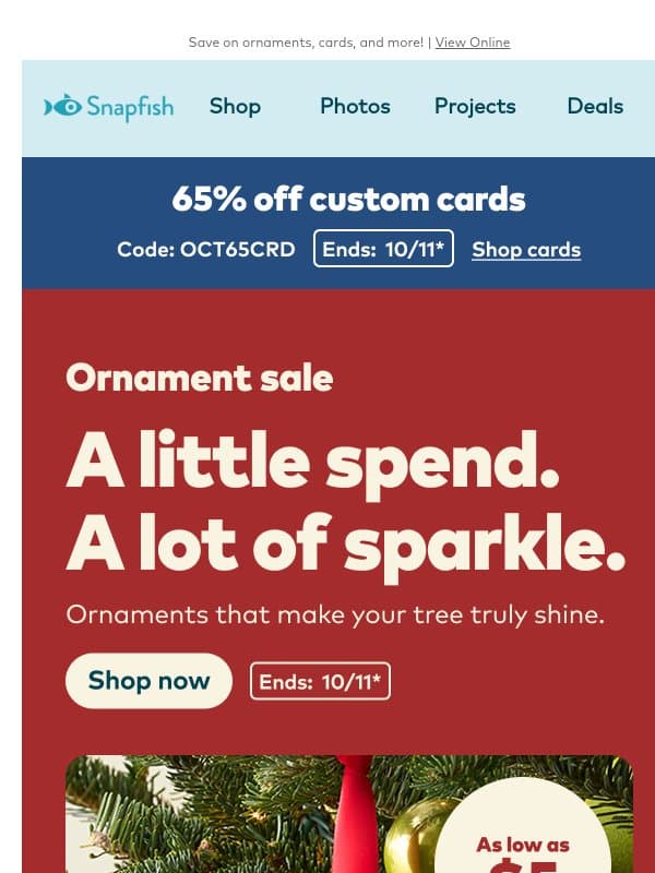 🎄🎁 Unwrap some early holiday deals email from Snapfish
