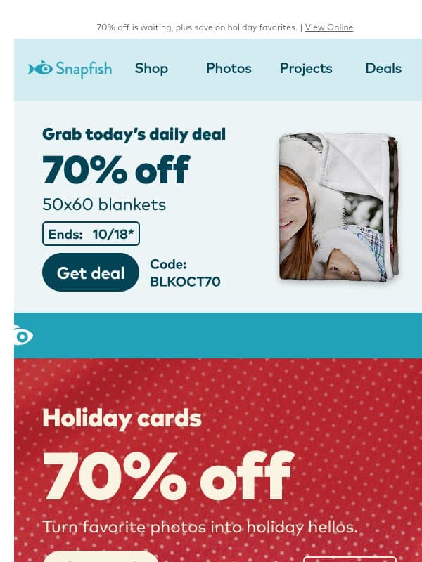 π Ready for the next Daily Deal? email from Snapfish