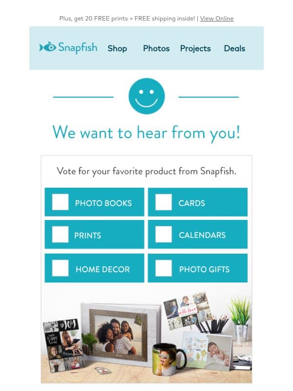 Can we get your opinion? email from Snapfish