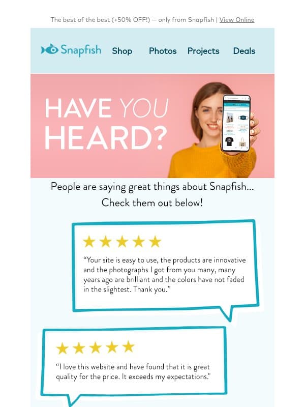 We’ve got something you’ll love! email from Snapfish