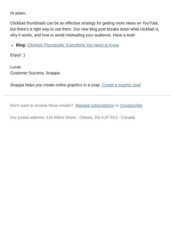 The Truth About Clickbait Thumbnails ➡️ email from Snappa