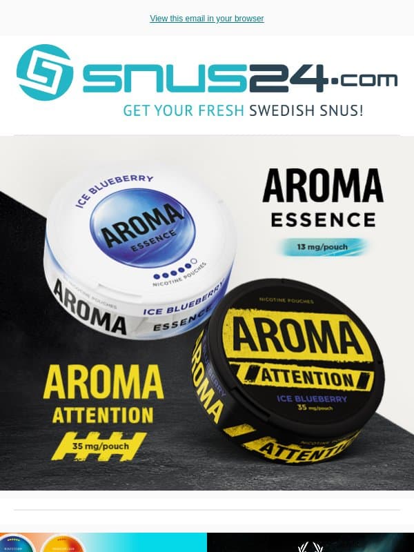 Aroma pouches | Snus24 email from Snus24
