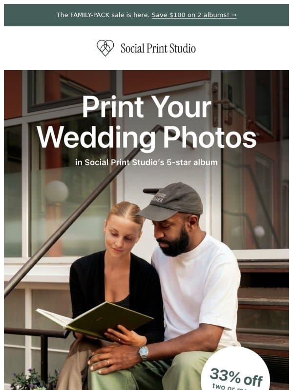 Married This Year? Wedding Album Offer Inside email from Social Print Studio