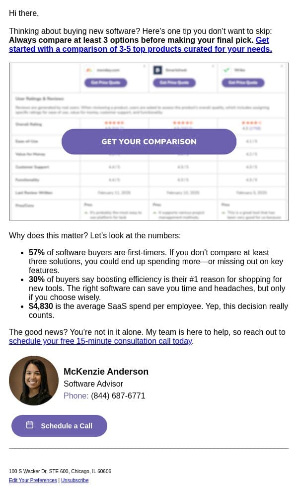 💸 Your guide to smarter software spending email from Software Advice screenshot