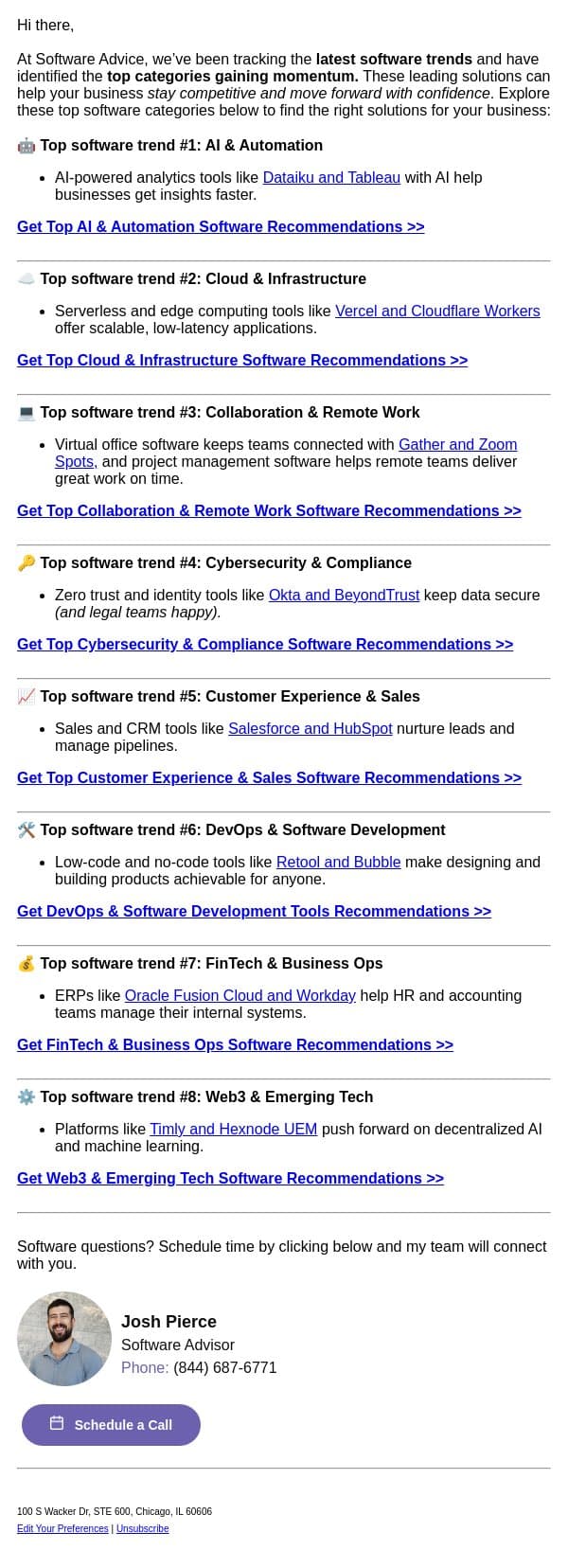 ๐ Discover the latest AI-powered tools email from Software Advice screenshot