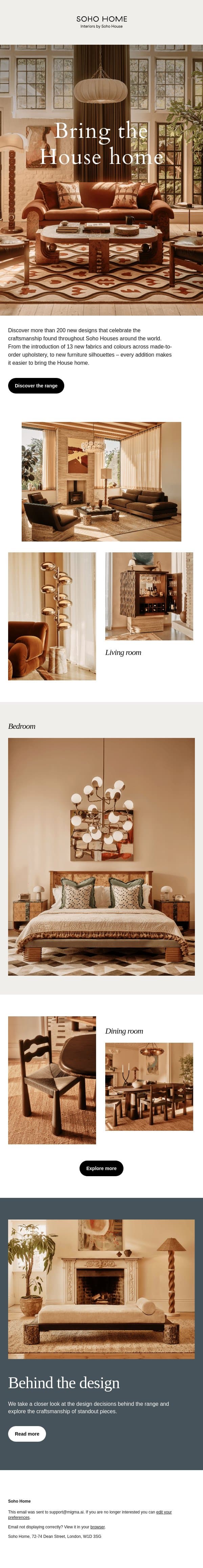 Introducing our new range email from Soho Home screenshot