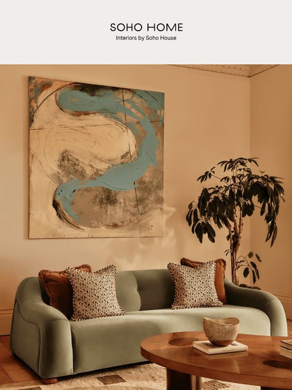 A closer look at our new Seafoam velvet email from Soho Home