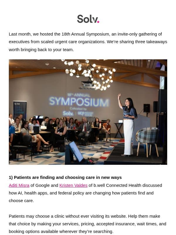 3 takeaways from top healthcare leaders email from Solv
