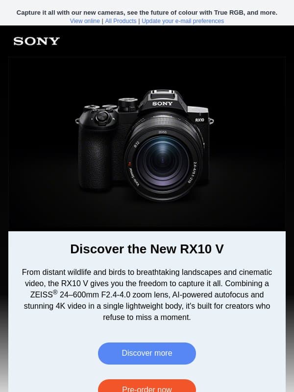 Breakthrough technologies email from Sony UK