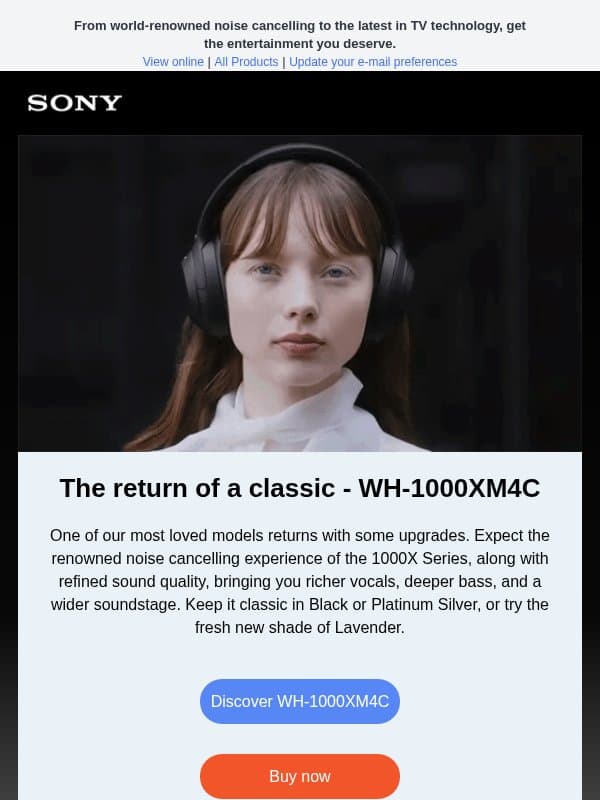 Upgrade your entertainment email from Sony UK