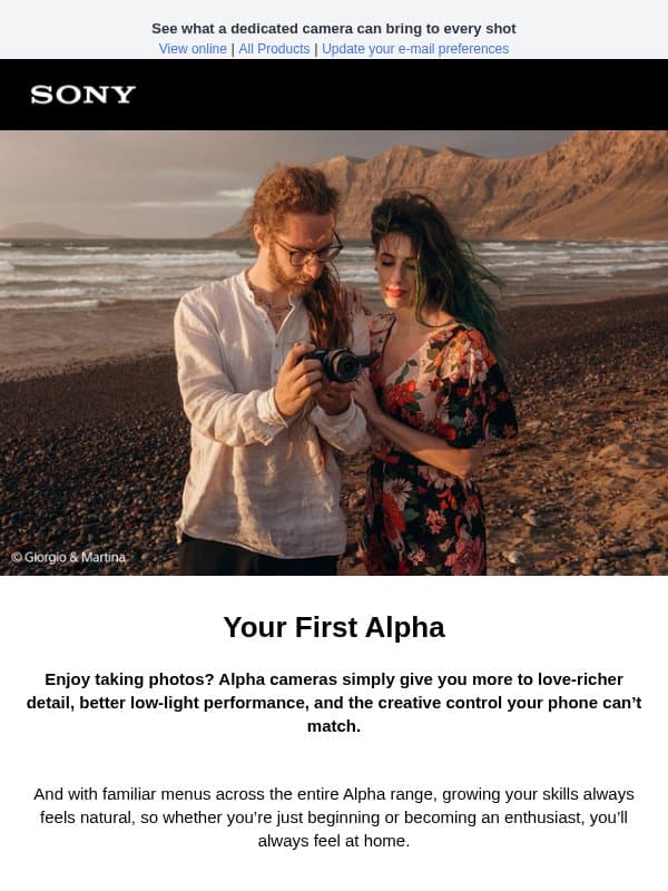 Your First Alpha email from Sony UK