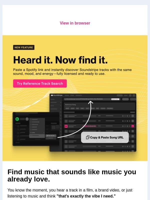๐ต Heard it. Now find it. email from Soundstripe