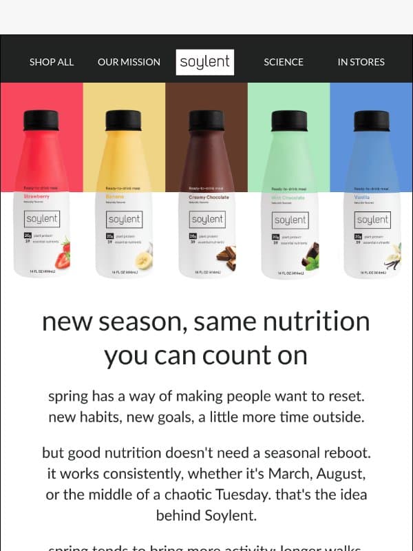 new season, same nutrition you can count on email from Soylent