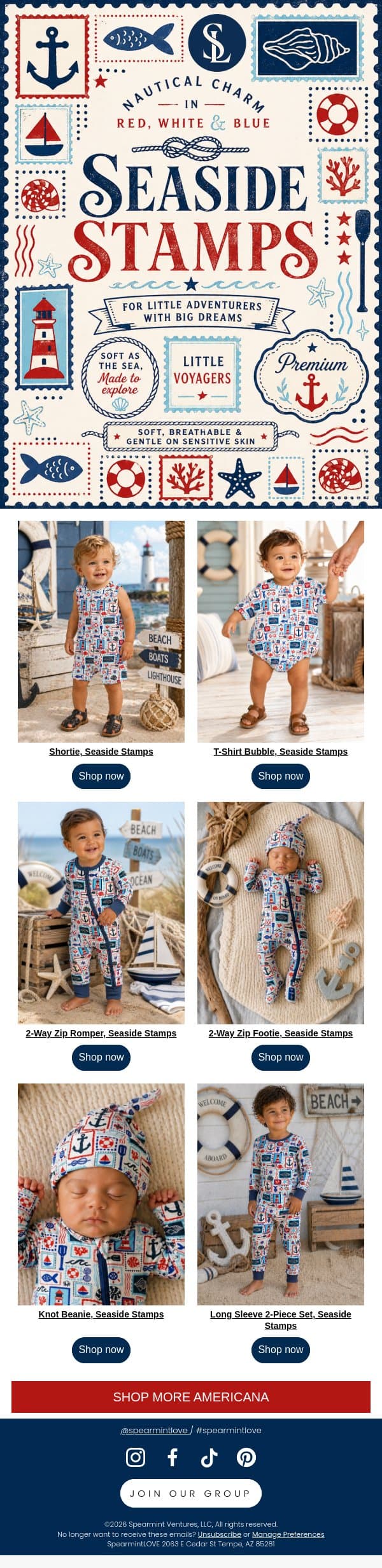 Meet Seaside Stamps βππ email from SpearmintLOVE screenshot
