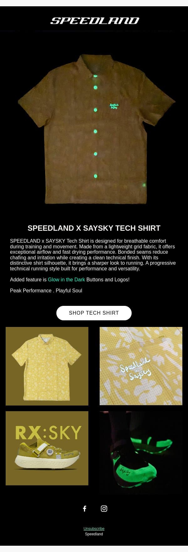 Speedland X Saysky Tech Shirt email from Speedland screenshot