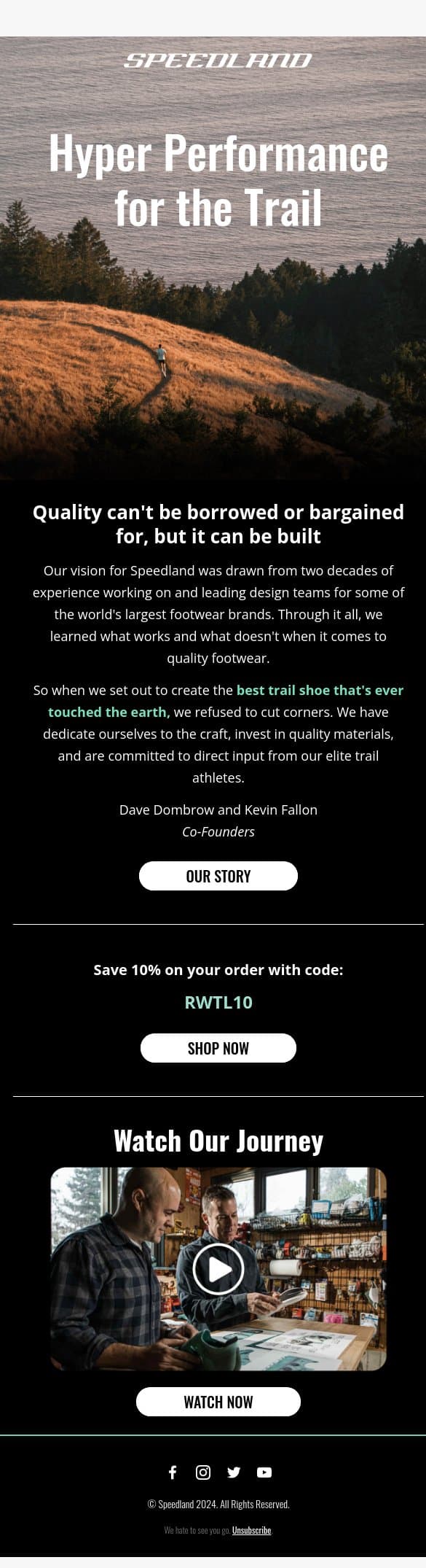 Welcome to Speedland email from Speedland screenshot