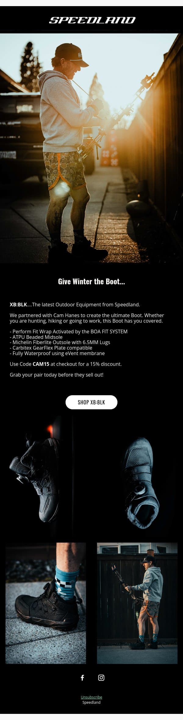 Step Up Your Outdoor Game! email from Speedland screenshot