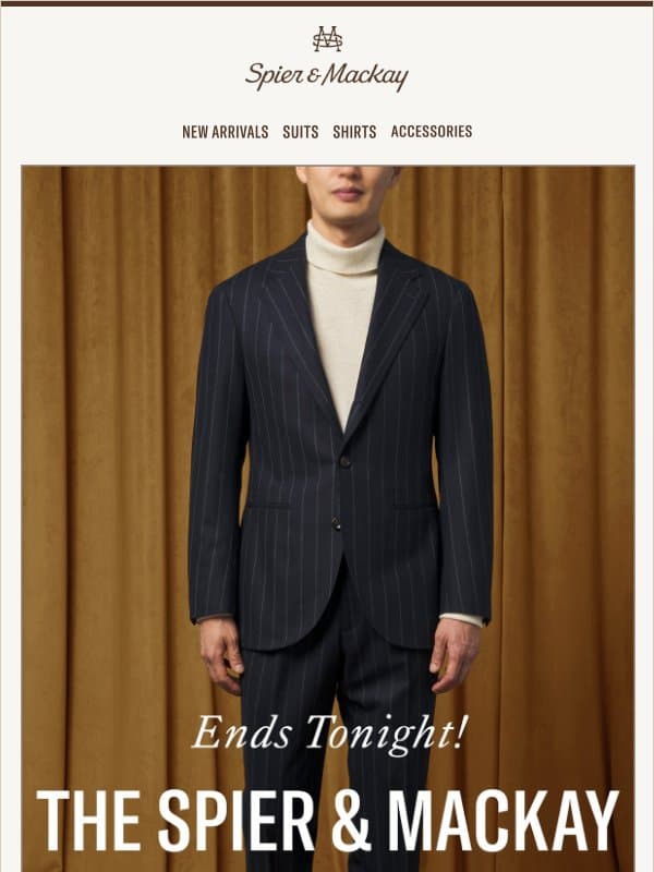 Final Hours! The Warehouse Sale Ends Tonight: Don't Miss Out! email from Spier & Mackay