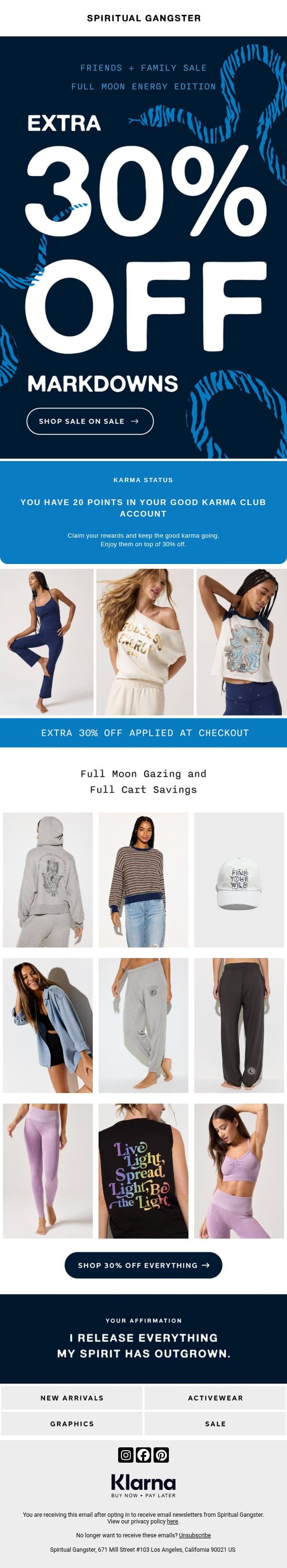 Full Moon Madness: Sale Edition email from Spiritual Gangster screenshot