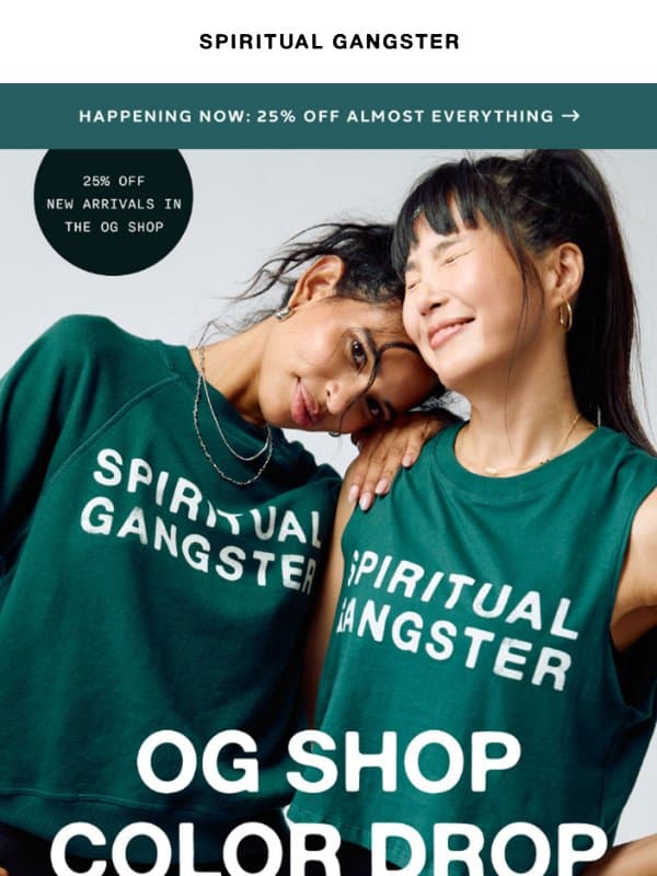 NEW & ON SALE NOW email from Spiritual Gangster