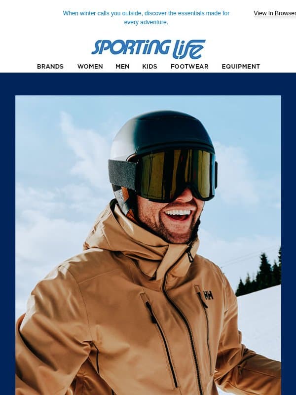 Venture Anywhere with Helly Hansen email from Sporting Life