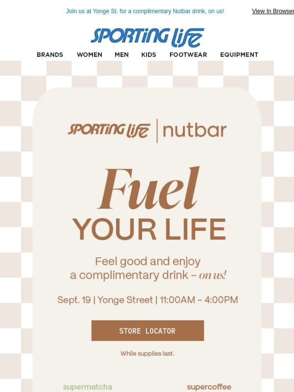 ✨You’re Invited: Fuel Your Life With Nutbar This Saturday email from Sporting Life