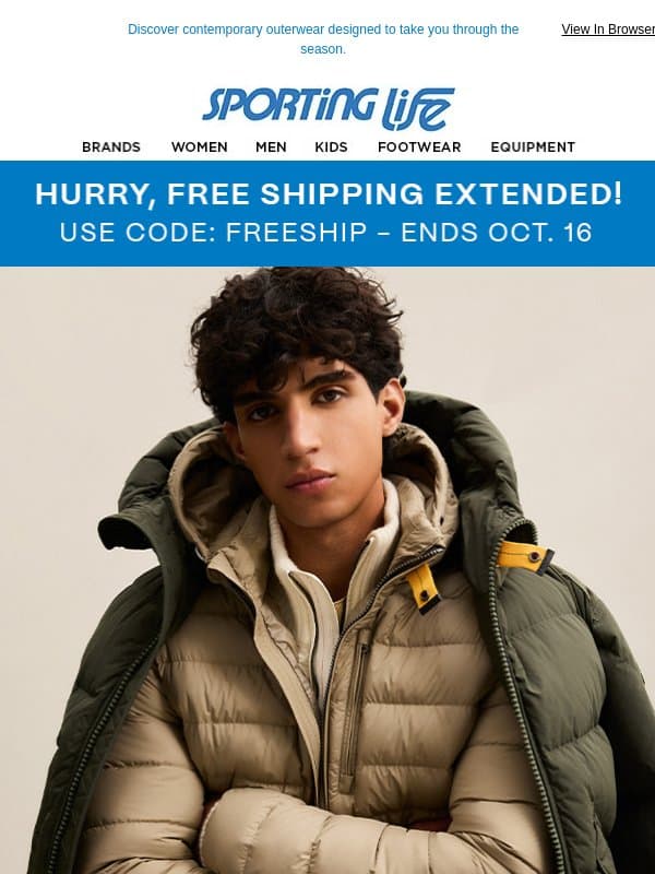 Meet the Latest from Parajumpers email from Sporting Life