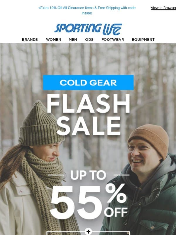 3 Days Only! Up to 55% Off Cold Gear Flash Sale email from Sporting Life