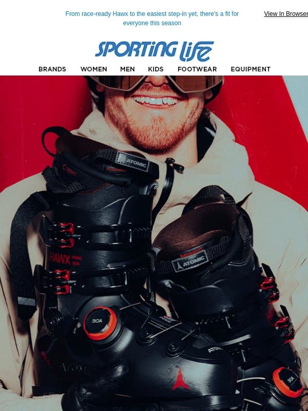 The Boot Lineup Built Around Your Actual Foot email from Sporting Life