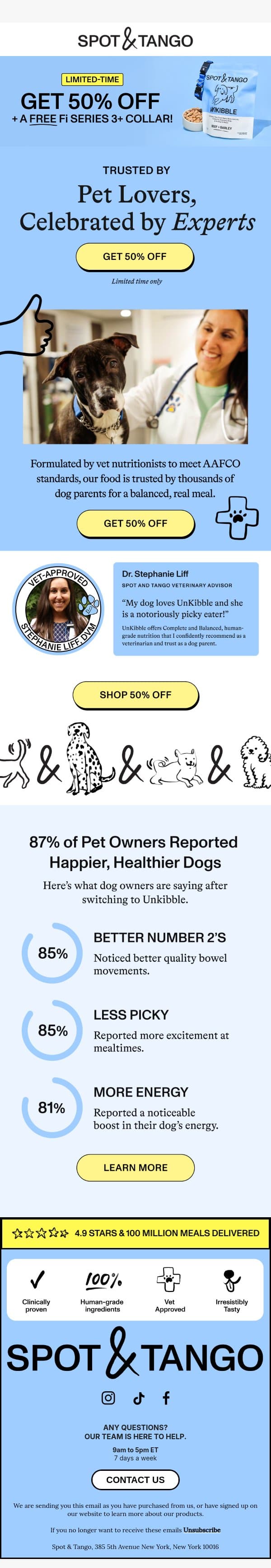 Formulated by vets, loved by pups π©ββοΈπ email from Spot & Tango screenshot