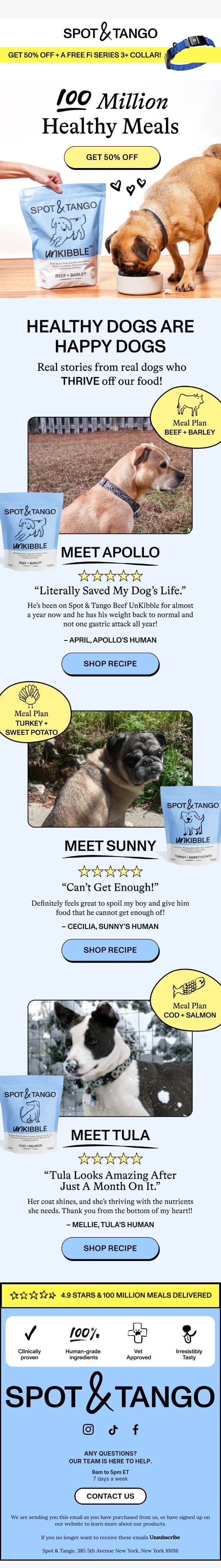 π£ Why dog parents everywhere are making the switch to UnKibble email from Spot & Tango screenshot