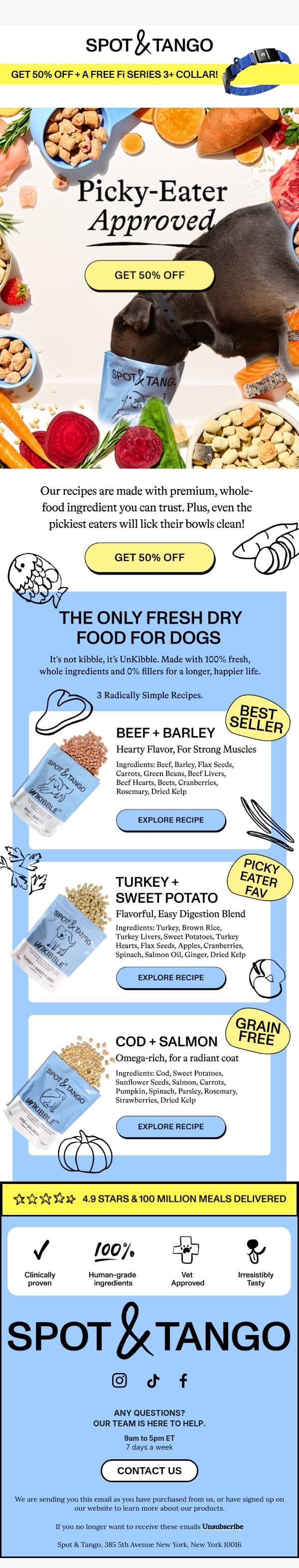 Re: Your Dog's First Order 📦🐶 email from Spot & Tango screenshot