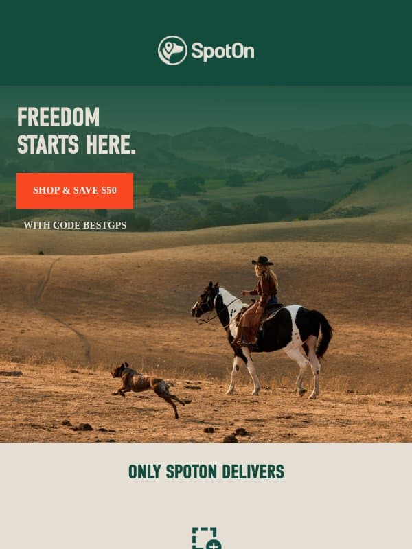 Freedom starts here. email from SpotOn