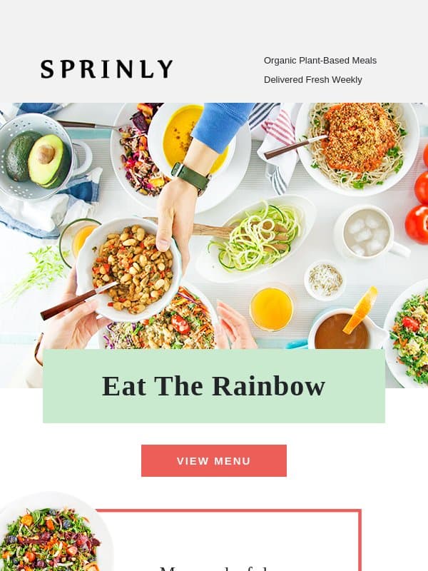 Eat the Rainbow: More Fiber, More Nutrients email from Sprinly