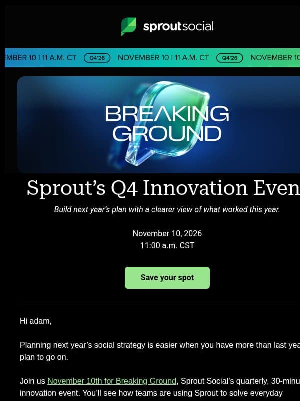 What’s working for Sprout customers? email from Sprout Social