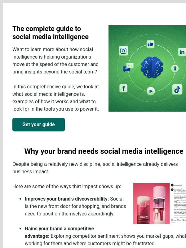 The*complete guide* to social media intelligence email from Sprout Social