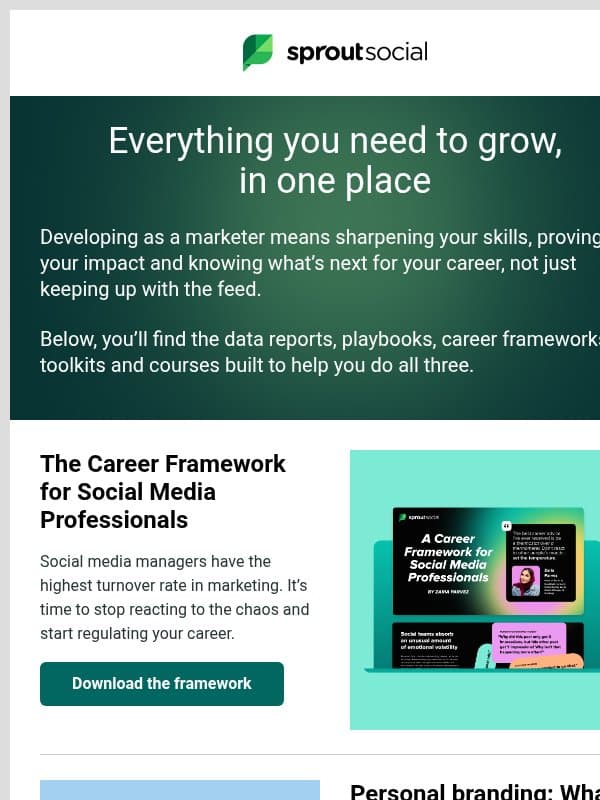 Your career. Our help. email from Sprout Social
