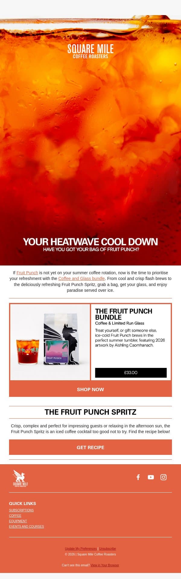 Refresh Your Summer Menu with Fruit Punch! email from Square Mile Coffee Roasters screenshot