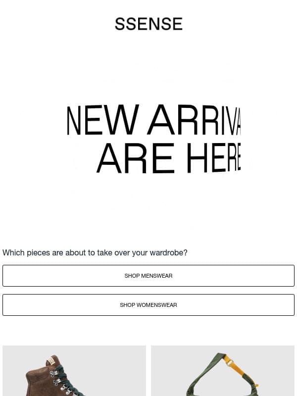 Inside: SS26 Newness email from SSENSE