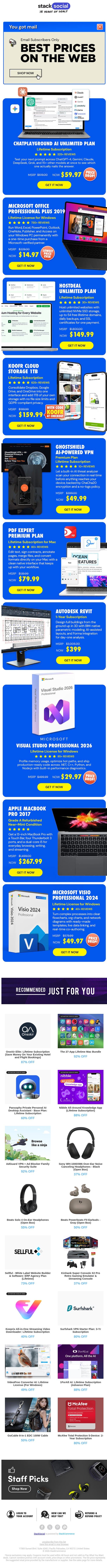 You Won't Find These Prices Anywhere Else Online email from StackSocial screenshot