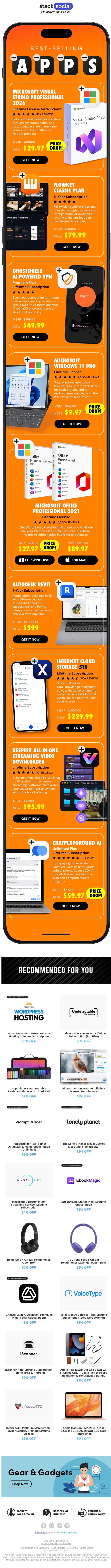 App Sale! Deals Start @ Just $10 🔥 email from StackSocial screenshot