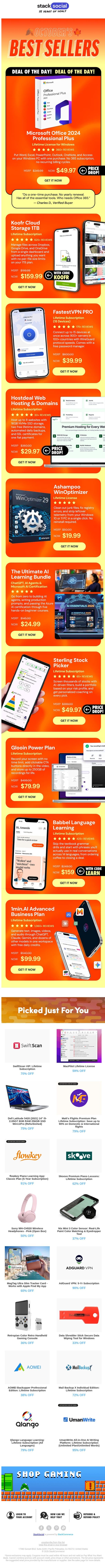 These 9 Deals Outsold Everything Else This Month π email from StackSocial screenshot